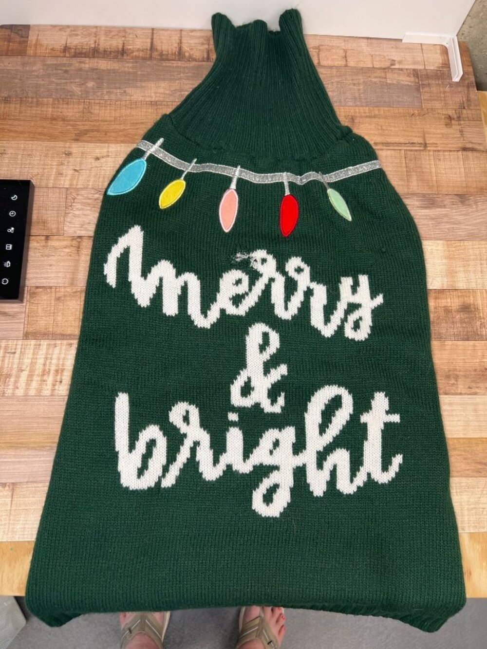 Dog  Knitted Sweater Winter Holiday Christmas Green XL